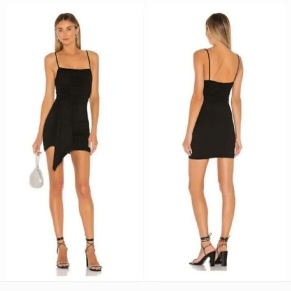 Revolve Lovers + Friends Ruched Jersey Knit Mini Dress in Black Size XXS - Picture 11 of 11